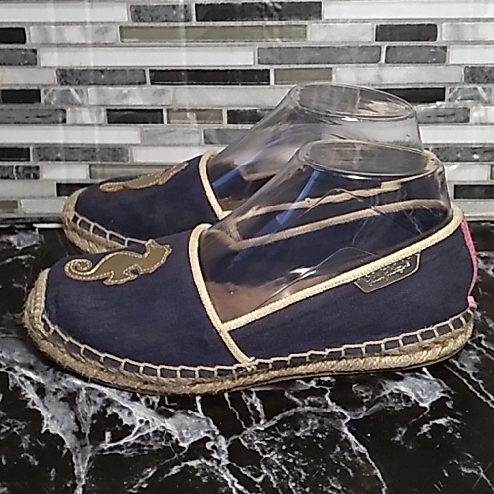 Lilly Pulitzer 6 espadrille canvas beachcomber nautical sea horse SIRENS - Picture 3 of 8